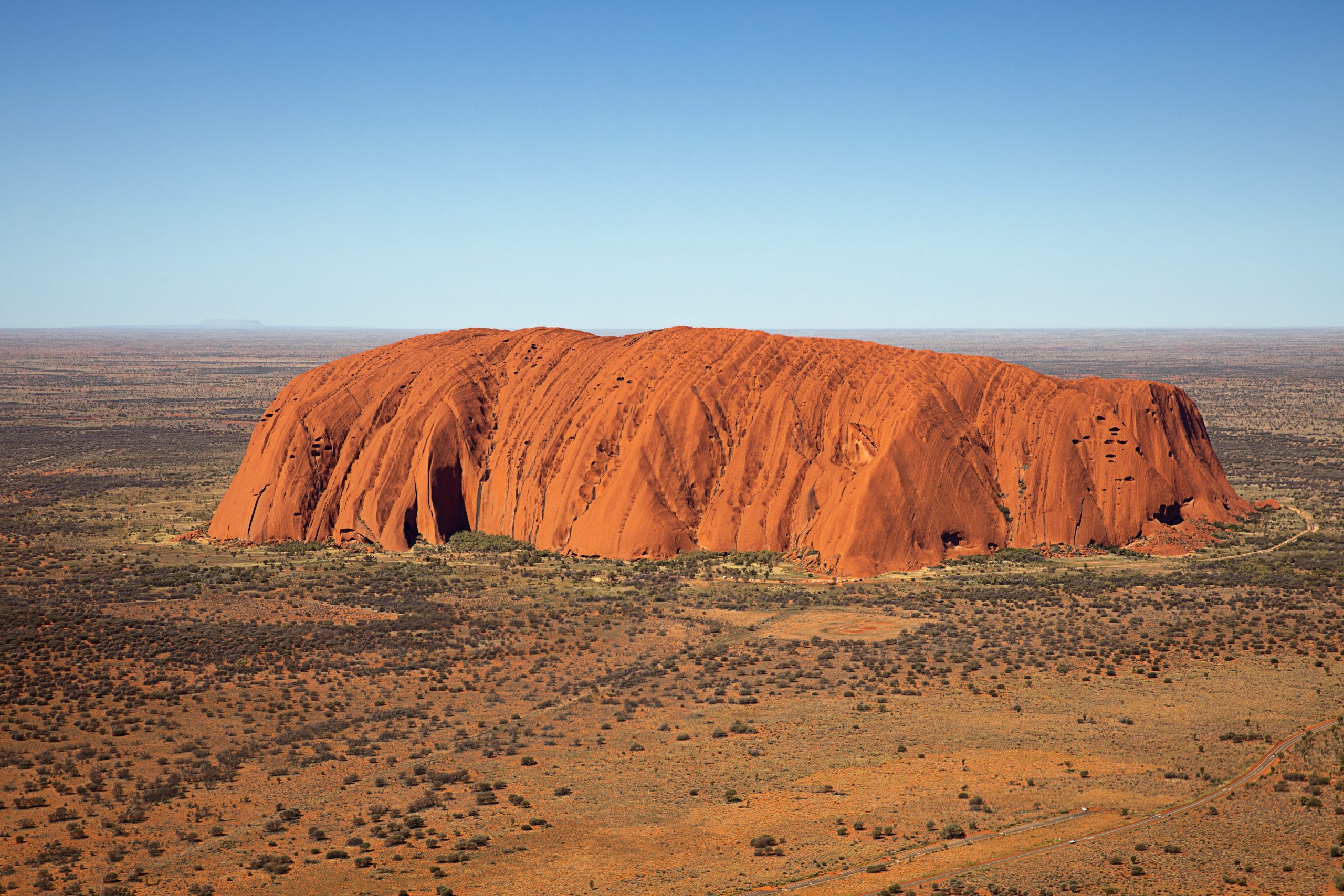 Aerial view of Uluru in the Northern Territory.