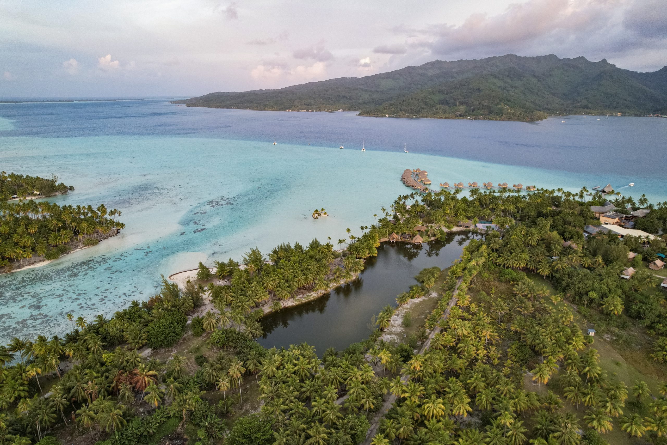 Aerial view of the island of Taha’a