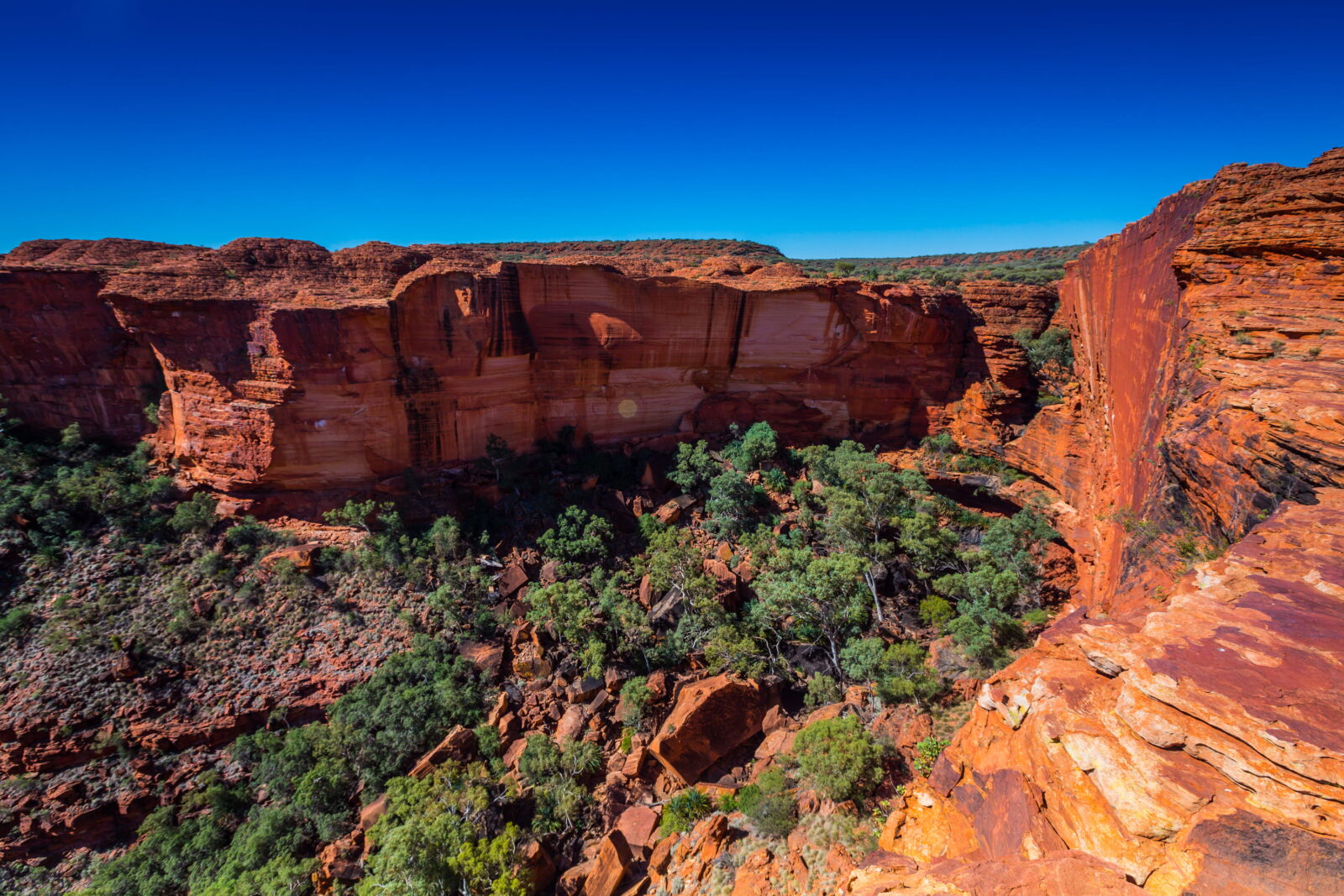 Australian Outback (the Red Centre) landscape with blue sky in the background.